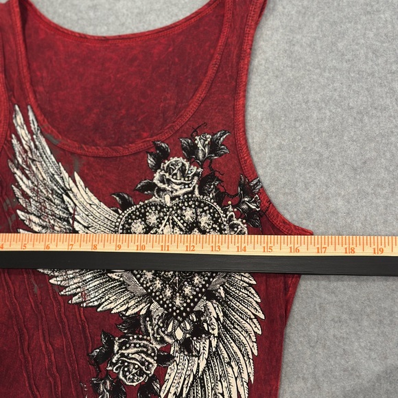 Women's Red Graphic Rhinestone Tank Top - Picture 7 of 9